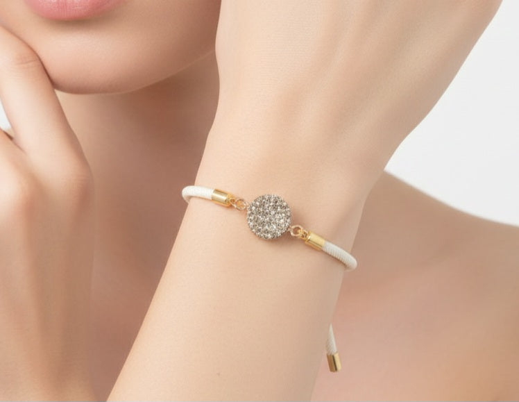 Pulsera Cordón Talla Unica Modelo Blanco