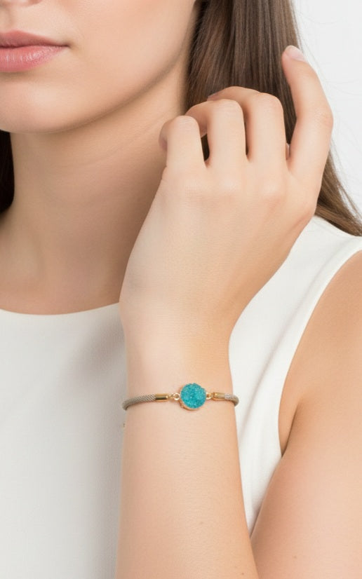 Pulsera Cordón Talla Unica Modelo Verde Agua