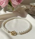 Collar Perlas de Bisuteria con Cierre Acero Chapado Oro