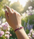Pulsera Terciopelo con Abalorio Plata Modelo Violeta