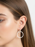 Aros Plata de Ley Chapados Oro Modelo Esmalte Blanco