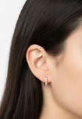 Aros Plata de Ley 925 Chapados Oro Modelo Rosa