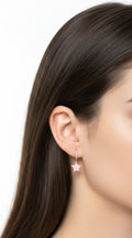 Aros Plata de Ley 925 Chapados Oro Modelo Estrella Color Rosa