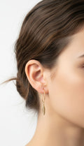 Aros Plata de Ley 925 Chapados Oro Modelo Pluma