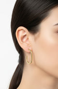 Aros Plata de Ley 925 Chapados Oro Modelo Ovalado
