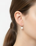 Aros Plata de Ley 925 con Abalorio Blanco Colección Emma Mur