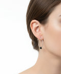 Aros Plata de Ley 925 con abalorio Onix Colección Emma Mur