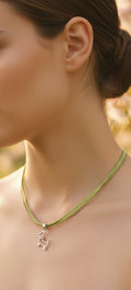 Collar Cordon de Piel con Colgante Plata de Ley Modelo Perrito